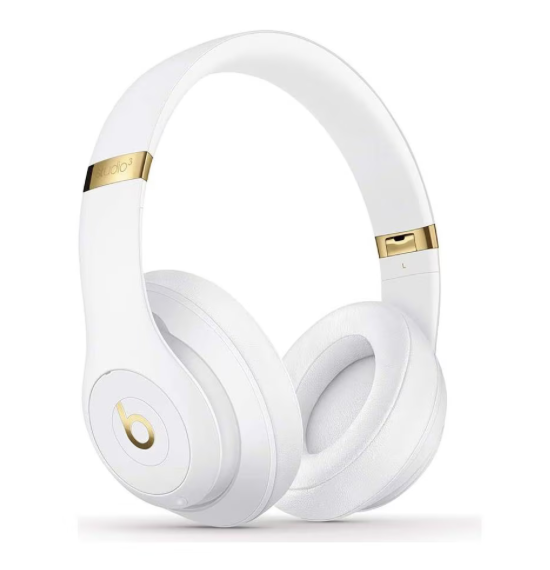 White headphones with gold details