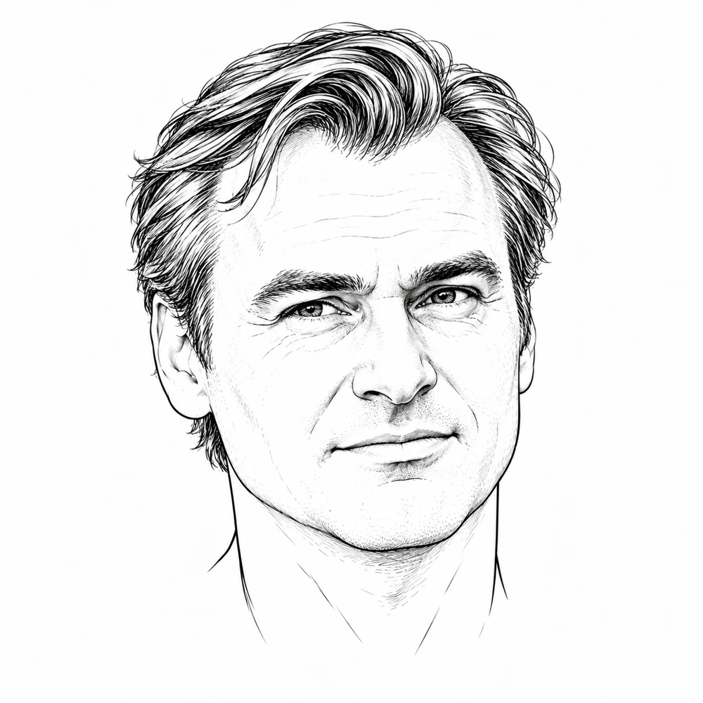 Christopher Nolan — illustrated portrait