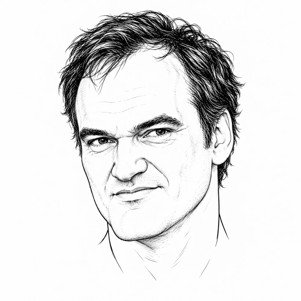 Quentin Tarantino — illustrated portrait