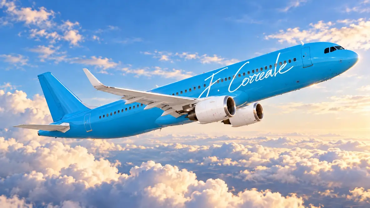 Aereo azzurro tra le nuvole / Azure airplane among clouds